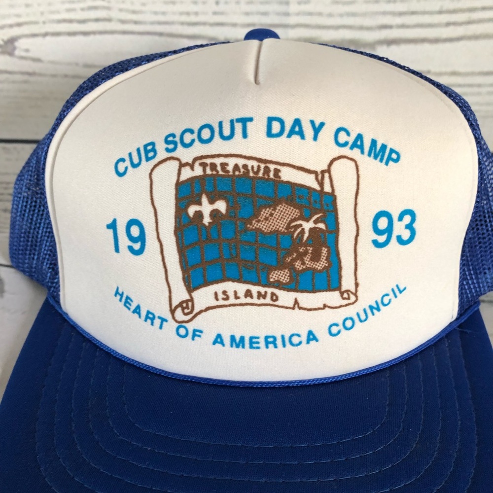 👗Cub Scout Camp Vintage 90s Snap Back Trucker Hat - Picture 2 of 7